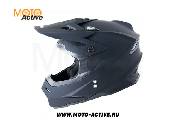 Шлем (кроссовый) Ataki JK801 Solid, черный глянцевый