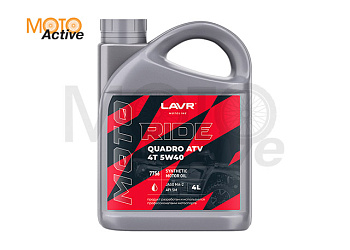 LAVR MOTO Моторное масло RIDE QUADRO 4Т 5W40 SM LAVR MOTO, 4 л