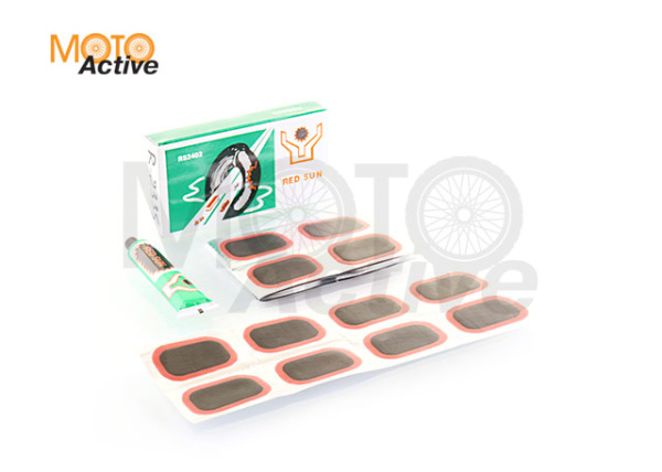 Набор для ремонта шин и камер (резиновые жгуты 30х45 мм 24шт, клей 12 мл) "RS