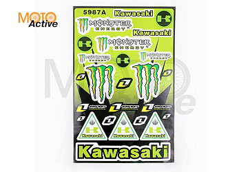 Наклейки (набор) спонсоры, KAWASAKI (28х43см) (#5987A)