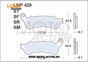 Тормозные колодки AP Racing LMP428 SF (FDB2196 / FA388 / FA640) для Honda NC700x передние