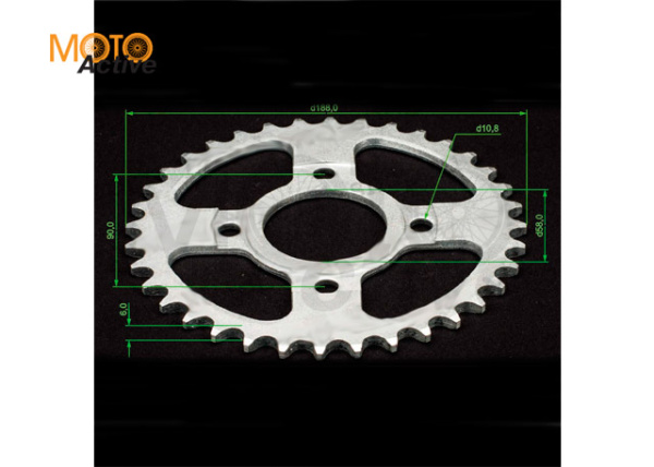 Венец, звезда ведомая (520-36) CG/CB 4х90х58х8, плоская