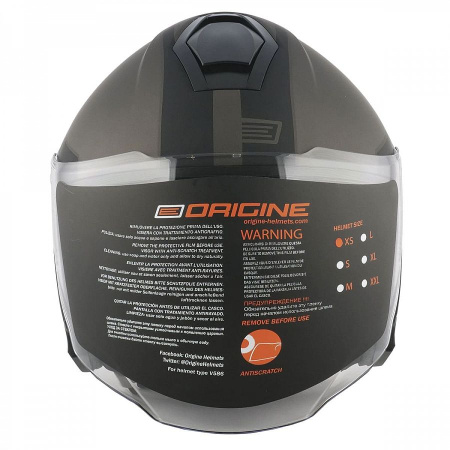 Шлем открытый со стеклом ORIGINE PALIO Techy, черный/титановый