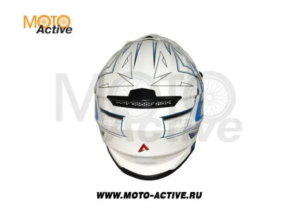 Шлем детский (кроссовый) ATAKI SC-15 Rift, синий/белый глянцевый