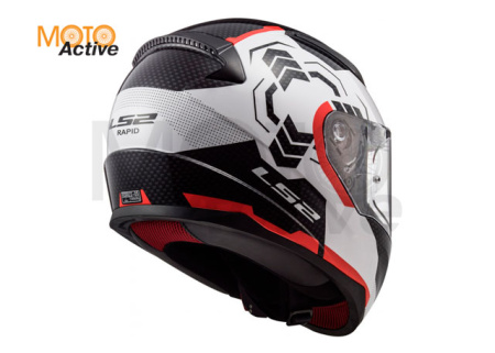 Мотошлем LS2 FF353 Rapid Ghost, черно-белый-красный