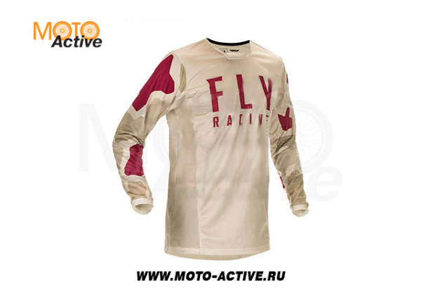 Футболка для мотокросса FLY RACING KINETIC K221 2021 серая/бордовая