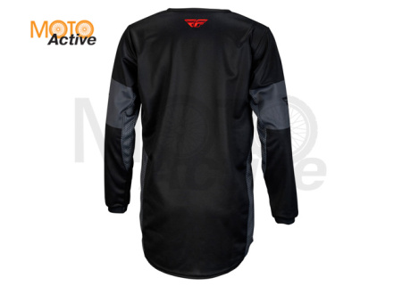 Джерси FLY RACING KINETIC KHAOS 2023 (детская), черная/красная/серая