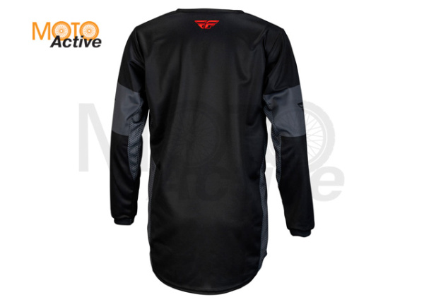 Джерси FLY RACING KINETIC KHAOS 2023 (детская), черная/красная/серая