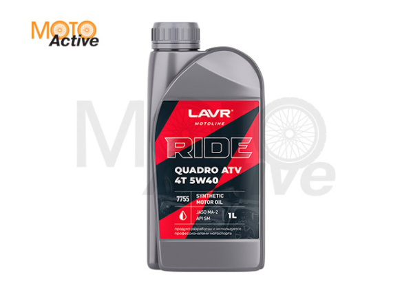 LAVR MOTO Моторное масло RIDE QUADRO 4Т 5W40 SM LAVR MOTO, 1 л