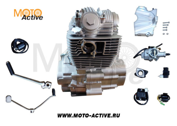 Двигатель 250см3 в сборе ZS 172FMM (CB250-F) 249см3, возд. охл., электростартер