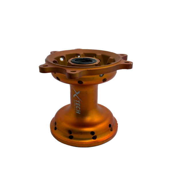 Ступица передняя CNC (R21" d=15mm) оранжевая X-TECH