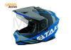Шлем мотард Ataki JK802 Splash (синий/серый матовый, L)