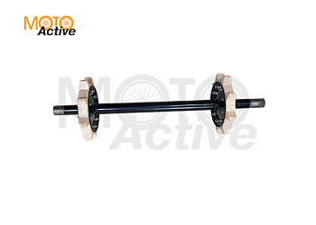 Вал ведущий, трансмиссии (мотобуксировщика), под тележку 488мм (в сборе со звездочками пластмассовыми)