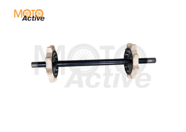 Вал ведущий, трансмиссии (мотобуксировщика), под тележку 488мм (в сборе со звездочками пластмассовыми)