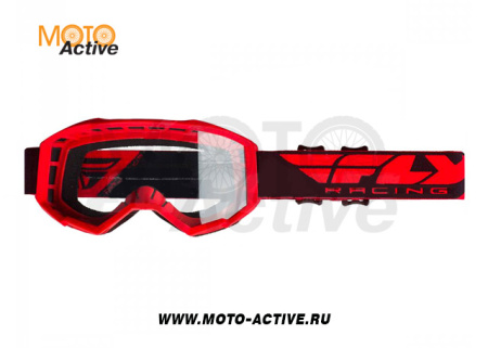 Очки для мотокросса FLY RACING FOCUS (2019) красные, прозрачные