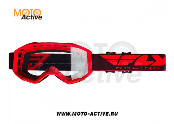 Очки для мотокросса FLY RACING FOCUS (2019) красные, прозрачные