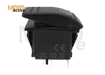 Кнопка включения с красной подсветкой универсальная с наклейками (4PIN)