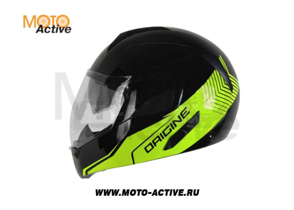 Шлем (модуляр) Origine Riviera Line, черный/желтый глянцевый