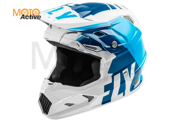 Шлем (кроссовый) FLY RACING TOXIN TRANSFER, синий/белый (2021)
