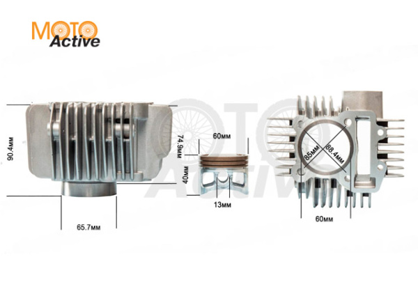 Цилиндро-поршневая группа 4T двиг. YX150 (W150-2) (60*53)