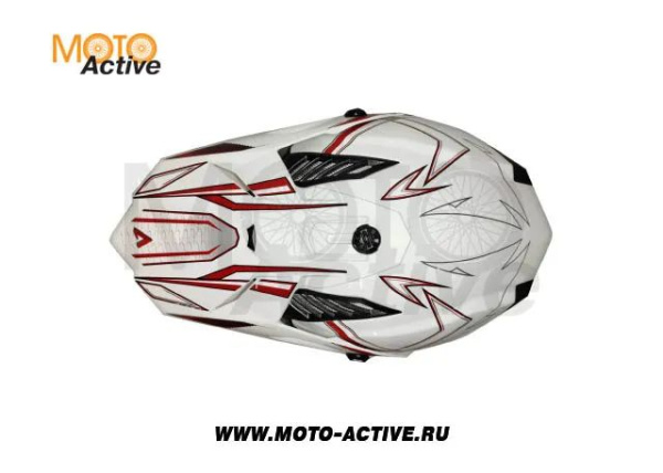 Шлем (кроссовый) ATAKI SC-16 Rift, красный/белый глянцевый