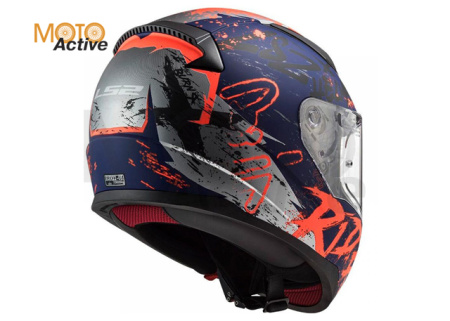 Мотошлем LS2 FF353 Rapid Naughty, сине-оранжевый матовый