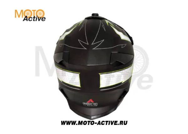 Шлем (кроссовый) ATAKI SC-16 Rift Hi-Vis, желтый/черный матовый