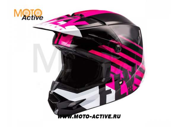 Шлем детский (кроссовый) FLY RACING KINETIC THRIVE, розовый/черный/белый (2021)