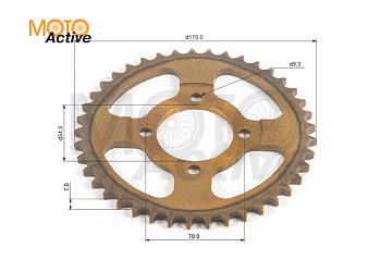 Венец, звезда ведомая (428-41) сталь, закаленные зубья Alpha/Delta 4х70х54
