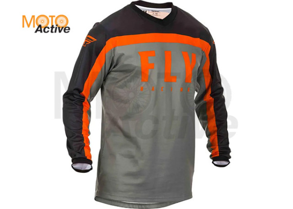 Футболка для мотокросса FLY RACING F-16 2020 серая/чёрная/оранжевая