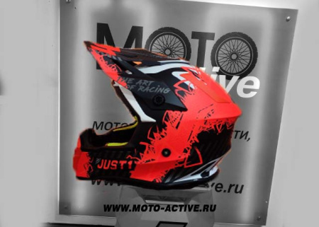 Шлем (кроссовый) JUST1 J38 MASK Hi-Vis, оранжевый/серый/чёрный матовый (2021)