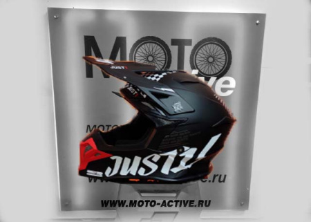 Шлем (кроссовый) JUST1 J39 Rock, черный/красный/белый матовый (2021)