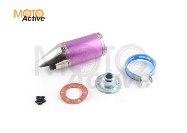 Глушитель (тюнинг) L-285*100 mm, креп. Ø78mm (нержавейка, короткий, фиолетовый, прямоток, mod:4)