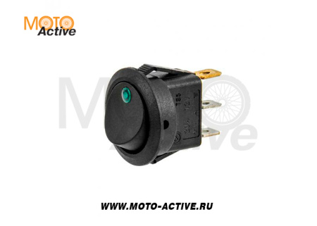 Выключатель NORD YADA ON-OFF круглый черный 20A 12V (врезная)