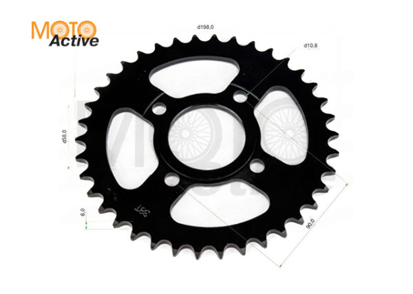 Венец, звезда ведомая (520-38) CG/CB 4х90х58 черная