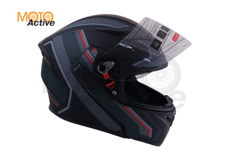 Шлем (модуляр) Ataki JK902 Shape, черный/серый глянцевый