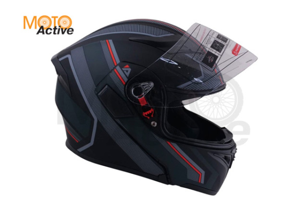 Шлем (модуляр) Ataki JK902 Shape, черный/серый глянцевый