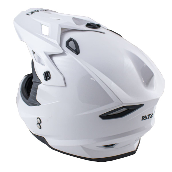Шлем (кроссовый) Ataki MX801 Solid, белый глянцевый