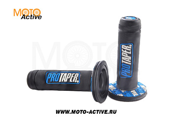 Ручки руля резиновые питбайк (пара) черные/синие PRO-TAPER