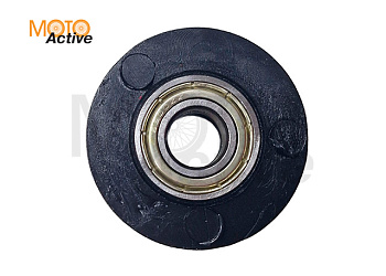 Ролик натяжителя приводной цепи, с подшипником, черный, ф=38мм, Dвн.=10мм (WW0626)