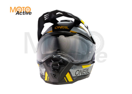 Шлем кроссовый со стеклом O'NEAL D-SRS Solid V24, желтый/черный