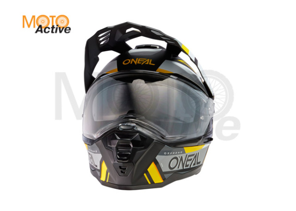 Шлем кроссовый со стеклом O'NEAL D-SRS Solid V24, желтый/черный