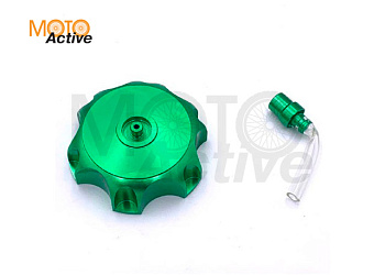 Пробка (крышка) бензобака CNC, с бензоклапаном, зелёная