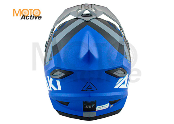 Шлем кроссовый Ataki JK801 Valor (синий/серый матовый)