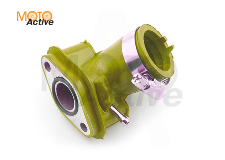 Впускной коллектор (патрубок карбюратора) 4T GY6 50 (силиконовый, желтый) "NJK"