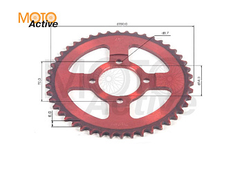Венец, звезда ведомая (420-46) 4х70х54 красная