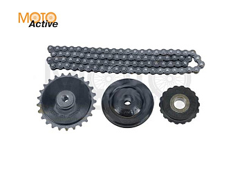 Комплект звезд   цепь привода ГРМ (84L) 4T 1P50FMB (мопед) 70-100сс SCOOTER-M