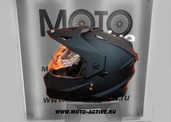 Шлем (мотард) Ataki JK802 Solid, черный матовый