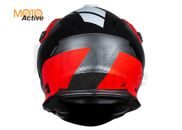 Шлем мотард JUST1 J34 PRO OuterSpace (черный/красный/белый матовый)