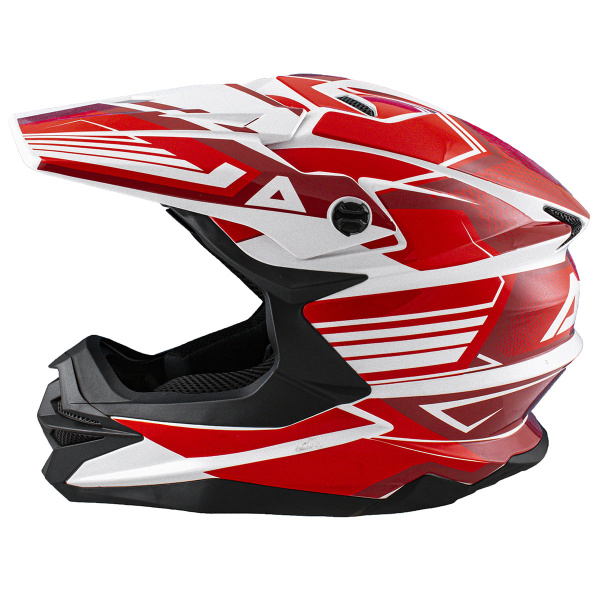 Шлем кроссовый ATAKI JK801A Legacy (красный/белый глянцевый)